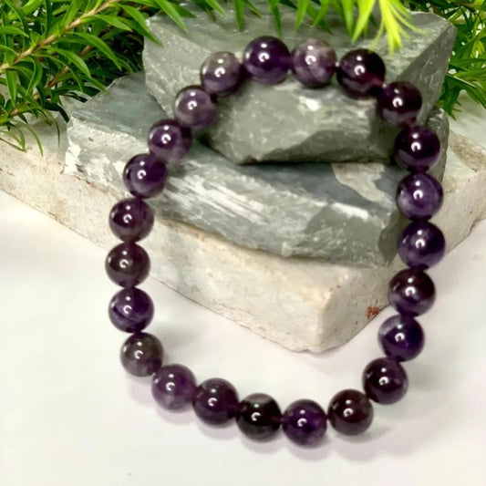 Buddha Stones Natural Amethyst Inner Peace and Healing Bracelet