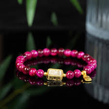 Enhance Your Inner Peace with the Buddha Stones Rose Red Tiger Eye Courage Bracelet