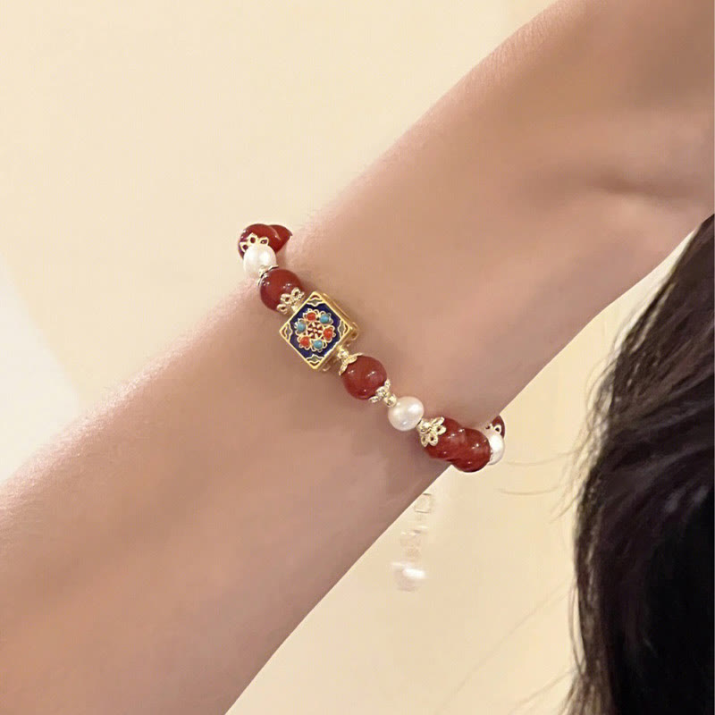 Buddha Stones Armband mit roter Achatperle, Selbstvertrauen und Selbstakzeptanz