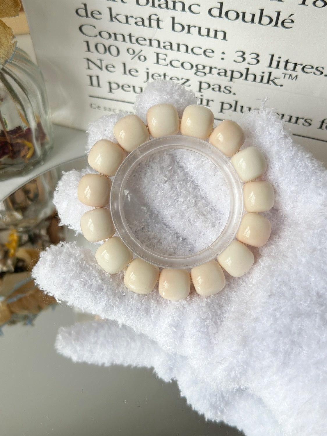 14mm Milk Strawberry Series Bodhi Bead Bracelet - Touch Bling