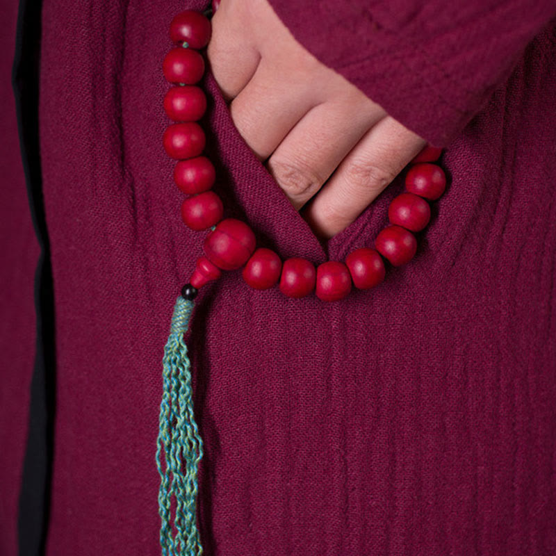 Mala de muñeca de madera de Abelia Biflora con piedras de Buda que aleja los malos espíritus