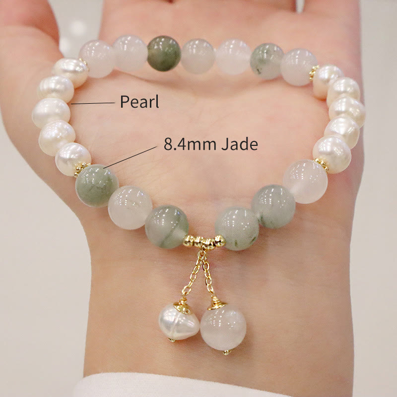 Buddha Stones Armband mit natürlicher Jadeperle und heilender Aufrichtigkeit