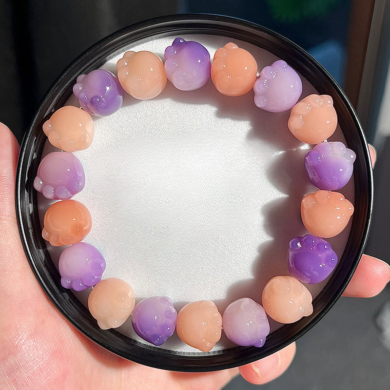 New Cute Color Series Cat Paw Bodhi Bracelet, Multiple Colors Available, 12-13mm - Touch Bling