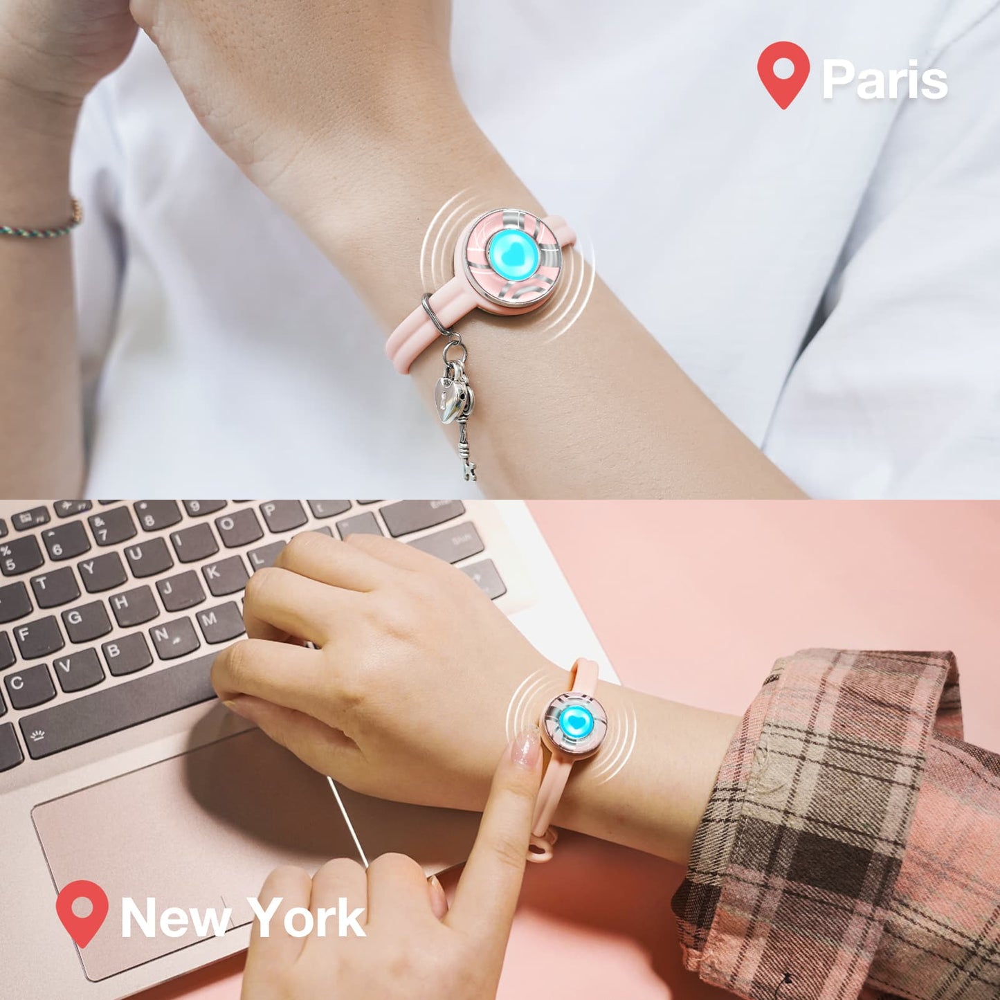 Candy Wave Touch Bracelets(Pink+Pink) - Touch Bling