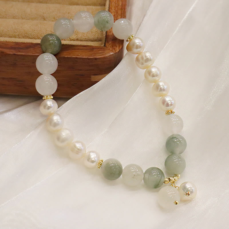 Buddha Stones Armband mit natürlicher Jadeperle und heilender Aufrichtigkeit