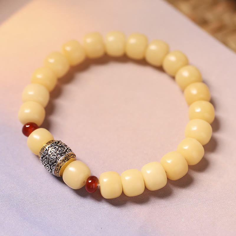 Pulsera de la paz con cuentas de Buda, semillas de Bodhi, nube auspiciosa y carácter Fu