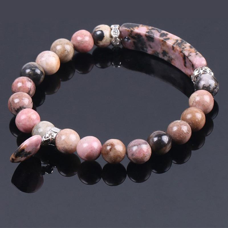 Buddha Stones Naturquarz Liebesherz Heilperlen Armband