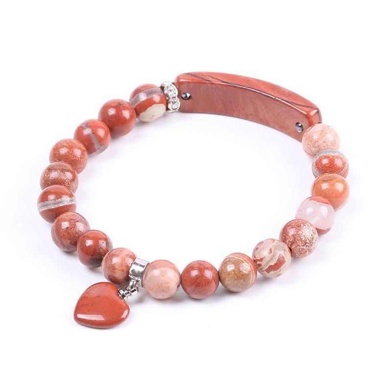 Buddha Stones Naturquarz Liebesherz Heilperlen Armband