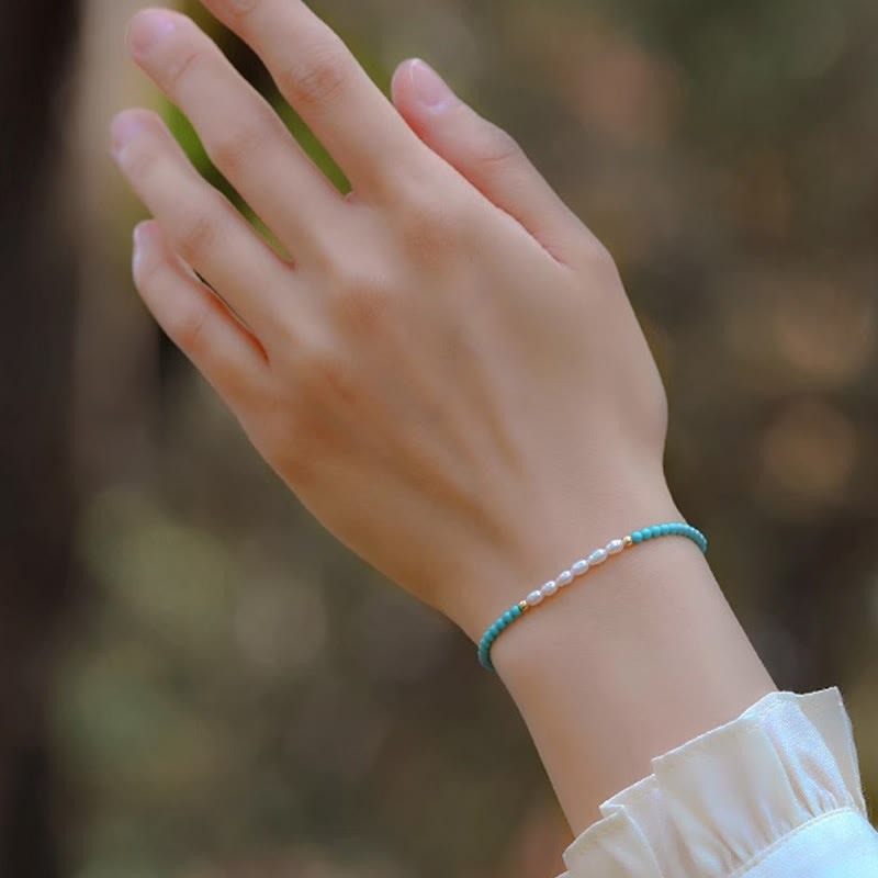 Pulsera protectora de cuentas pequeñas de ágata roja turquesa y perla de Buda