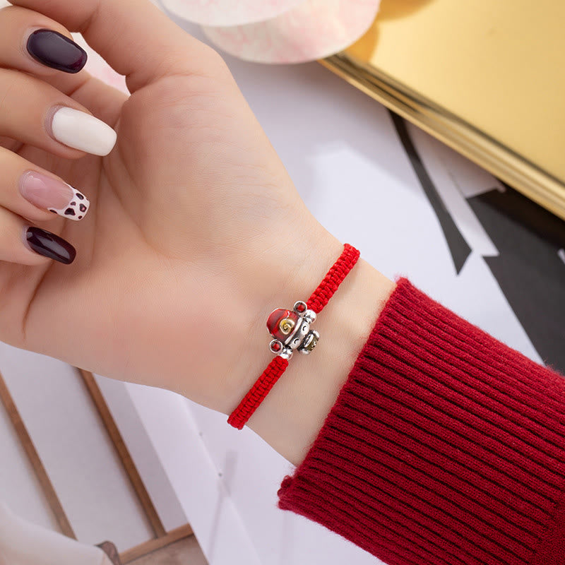 Buddha-Steine, Gott des Reichtums, handgefertigt, Faden, Glück, Stärke, geflochtenes Armband