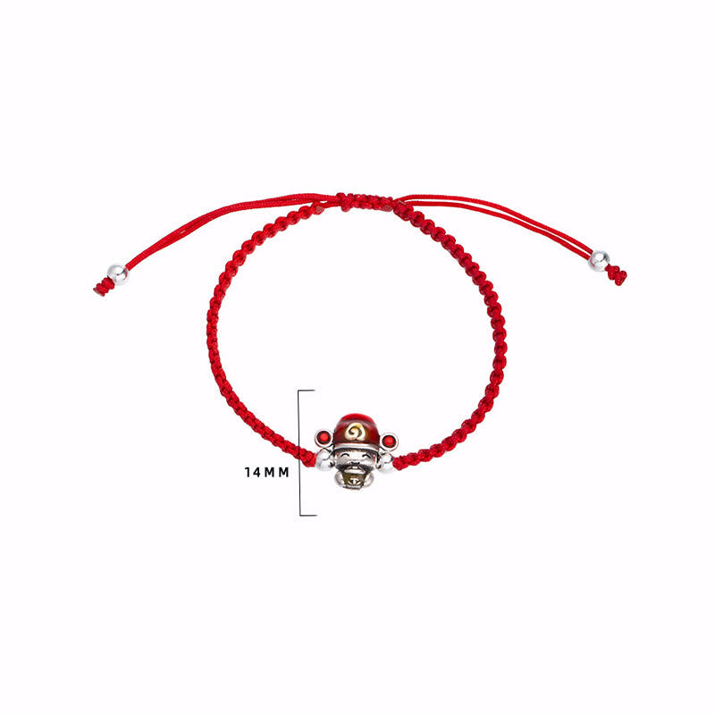 Buddha-Steine, Gott des Reichtums, handgefertigt, Faden, Glück, Stärke, geflochtenes Armband