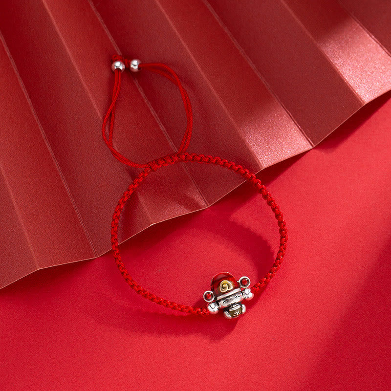 Buddha-Steine, Gott des Reichtums, handgefertigt, Faden, Glück, Stärke, geflochtenes Armband