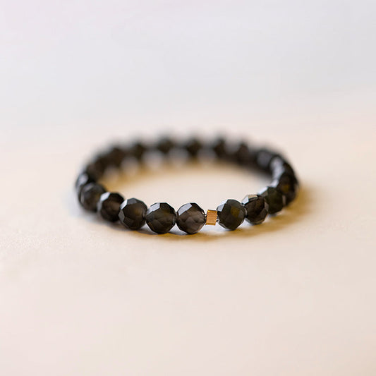 Ultra-fine 3mm Black Obsidian Ring