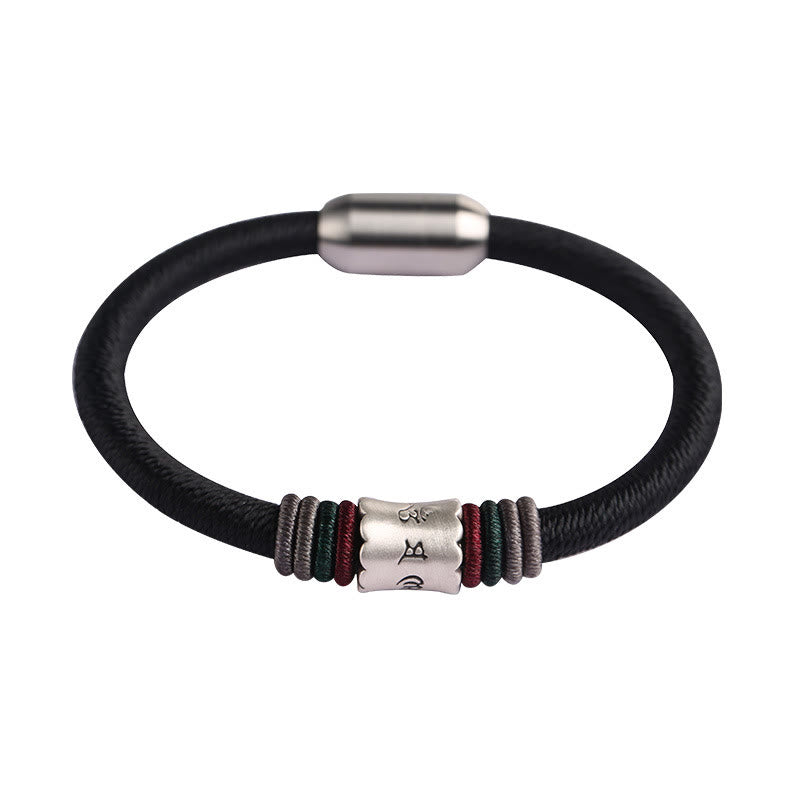 Armband mit magnetischer Schnalle von Buddha Stones, 999 Sterlingsilber, Om Mani Padme Hum, Peace