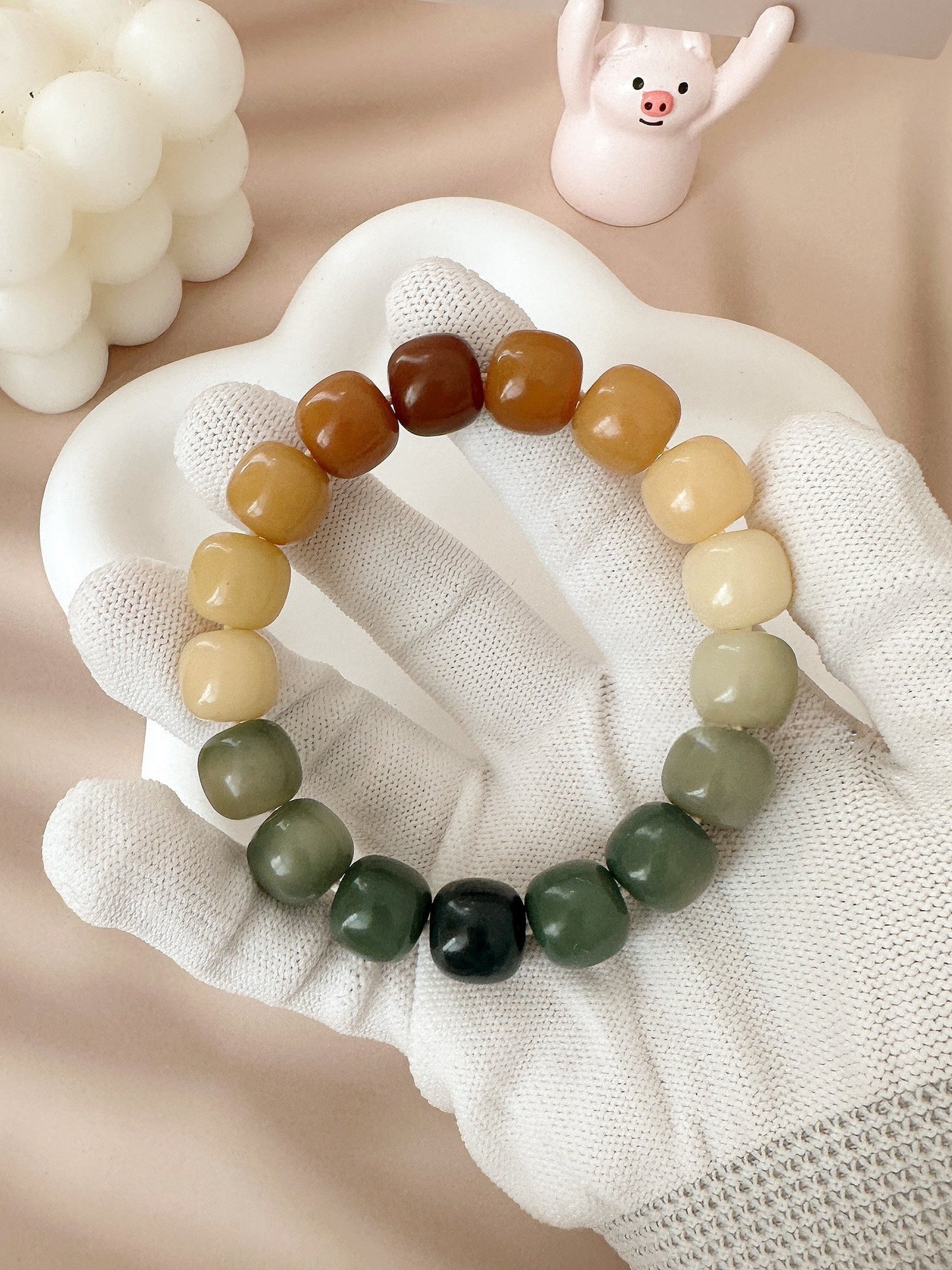 14mm Large Size Multi-Treasure Bodhi Bead Bracelet (Available in Multiple Colors) - Touch Bling