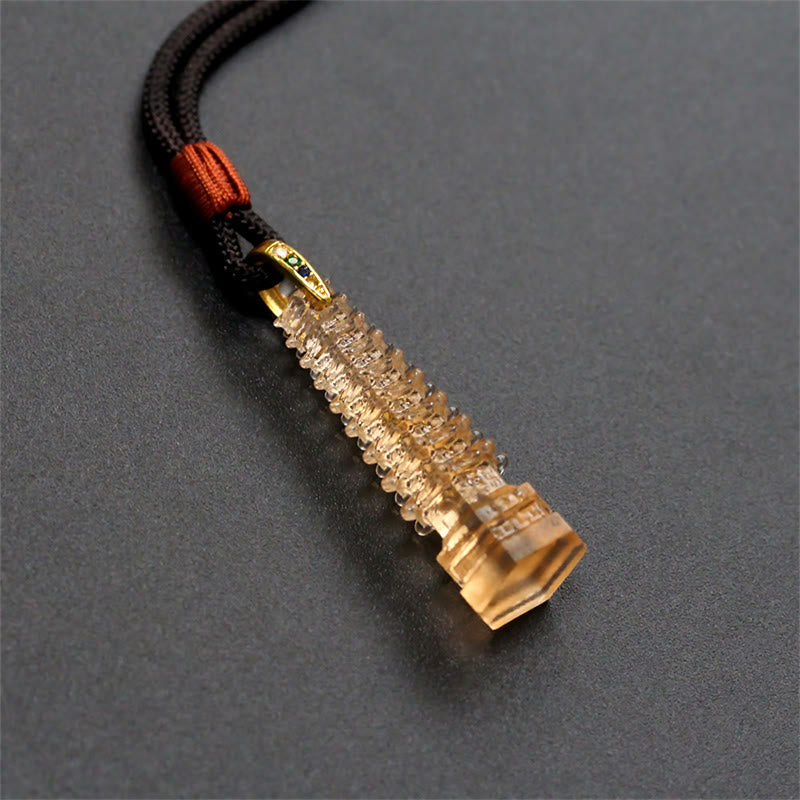 Collar de la sabiduría de la antigua pagoda Liuli con piedras de Buda