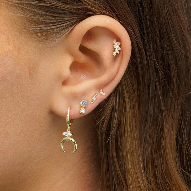 Pendientes de cristal pavé S925