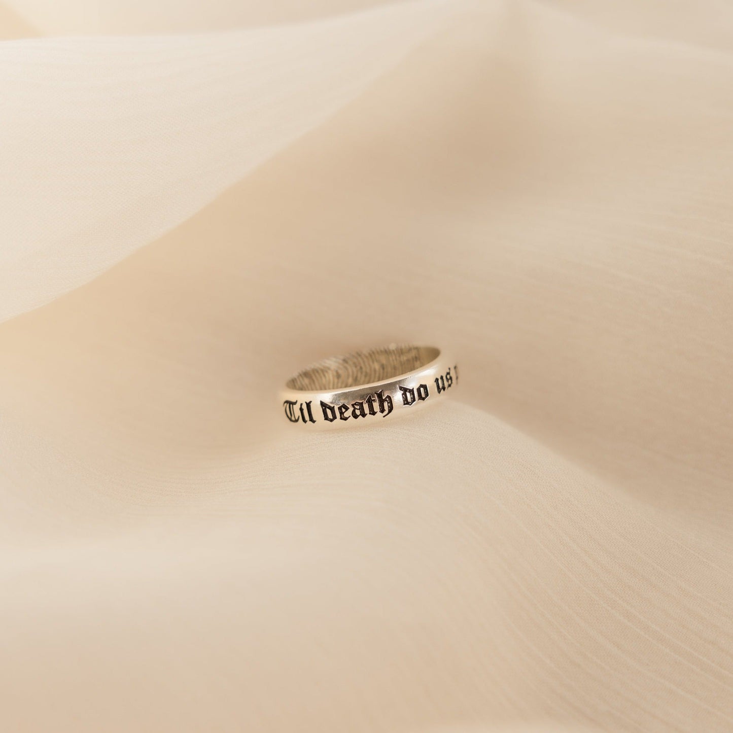 Half Round Fingerprint Ring