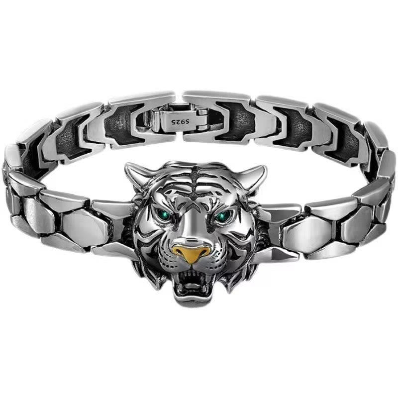 Pulsera curativa con diseño de cabeza de tigre y piedras de Buda