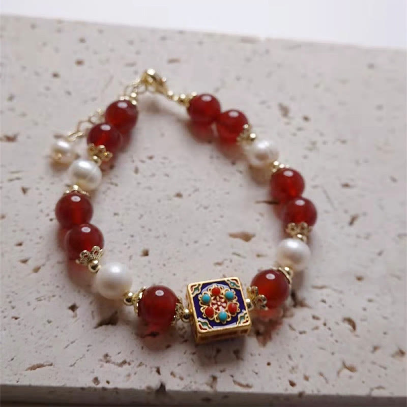 Buddha Stones Armband mit roter Achatperle, Selbstvertrauen und Selbstakzeptanz