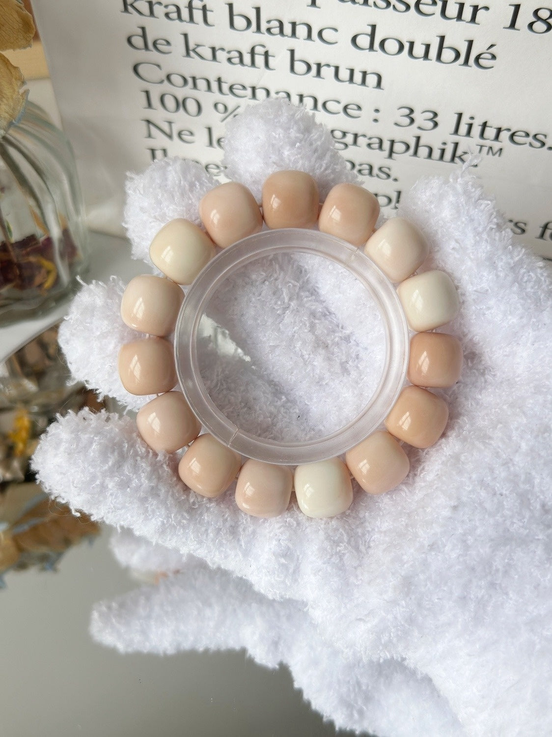 14mm Milk Strawberry Series Bodhi Bead Bracelet - Touch Bling