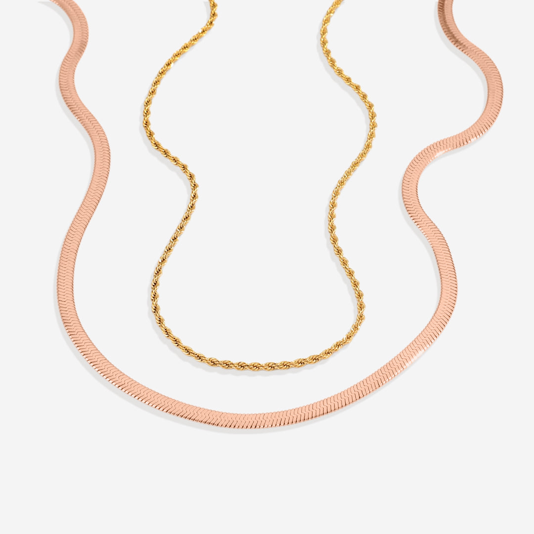Herringbone & Rope Chain Set