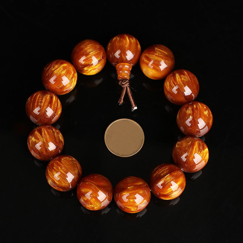 Buddha Stones Golden Sea Willow Erfolg Positives Armband Mala