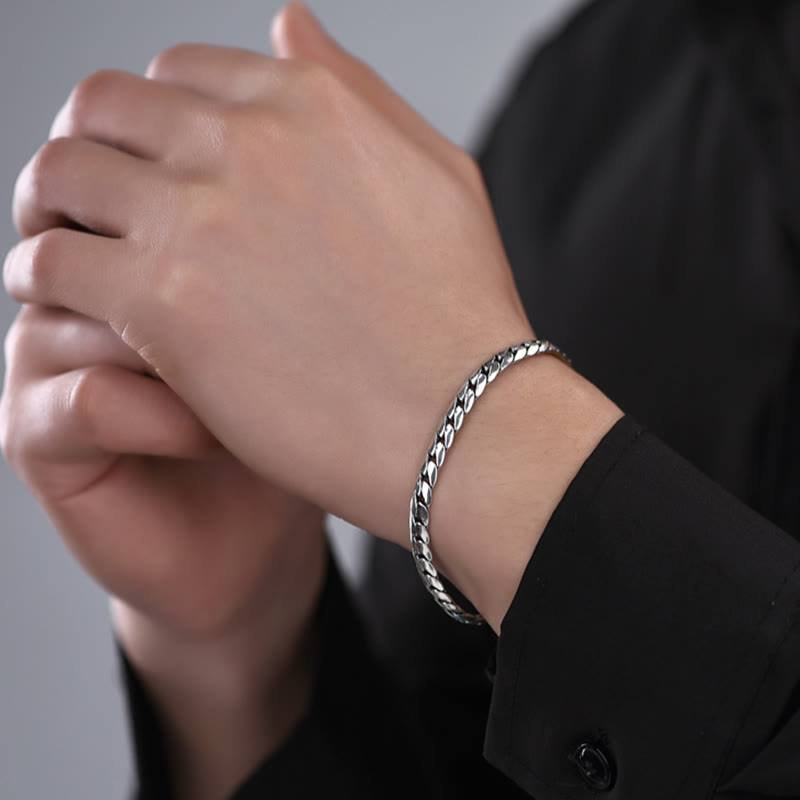 Buddha Steine Doppel Dorje Vajra Stärke Punk Kupfer Kette Armband Halskette
