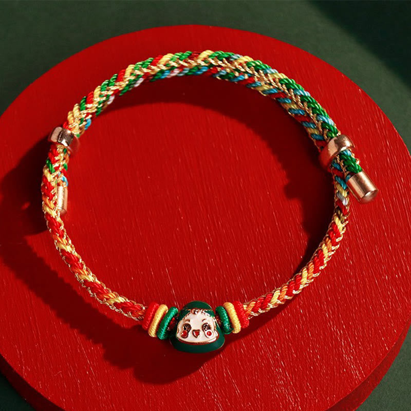 Buddha-Steine, buntes Seil, Zongzi-Muster, Fu-Charakter, Glück, handgefertigtes Armband