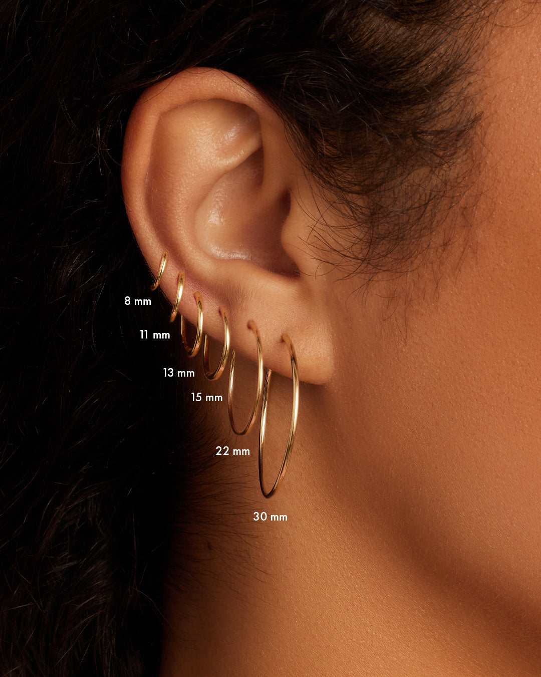 Aros clásicos de oro de 14 k