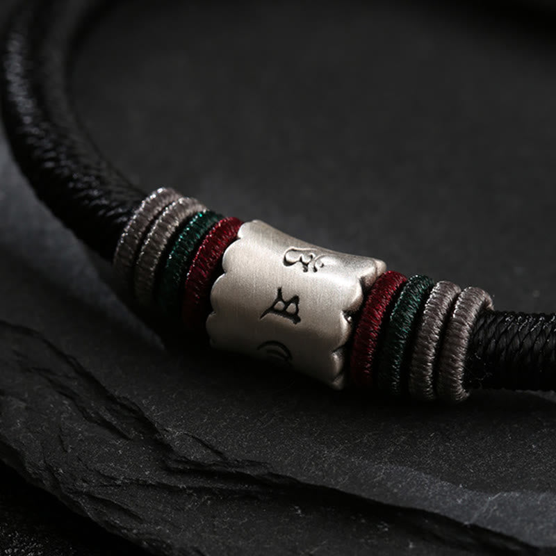 Armband mit magnetischer Schnalle von Buddha Stones, 999 Sterlingsilber, Om Mani Padme Hum, Peace