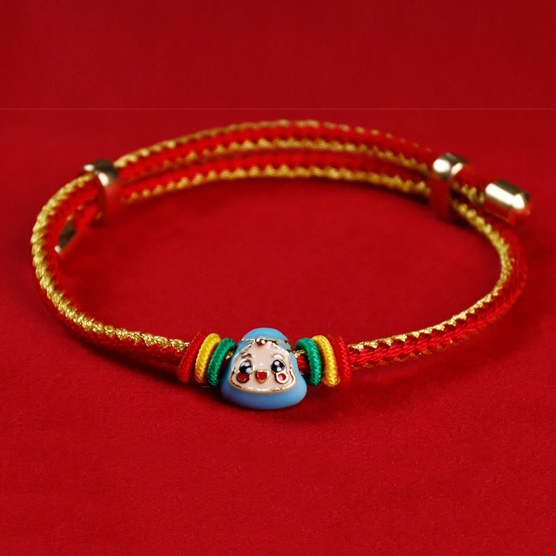 Buddha-Steine, buntes Seil, Zongzi-Muster, Fu-Charakter, Glück, handgefertigtes Armband