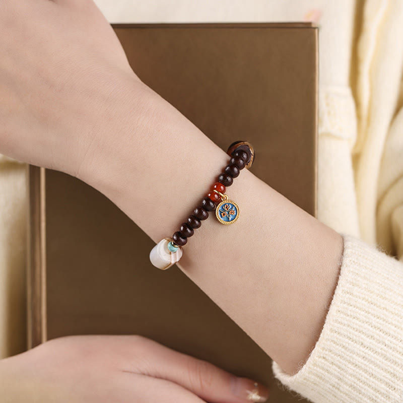 Pulsera de cuentas Dzi de semillas de Bodhi moradas del Tíbet con piedras de Buda naturales, Dios de la Riqueza y la Sabiduría