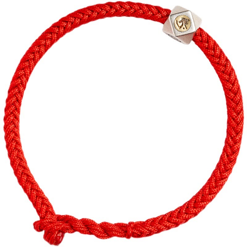 Pulsera trenzada con piedras de Buda en plata de ley 925, hecha a mano, con el zodíaco chino y la protección de la suerte.