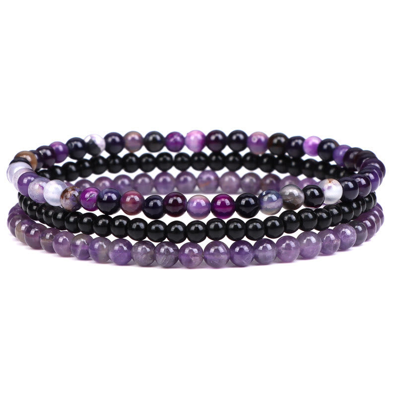 Pulsera espiritual de paz interior con piedras de cristal natural de 3 piezas de Buddha Stones
