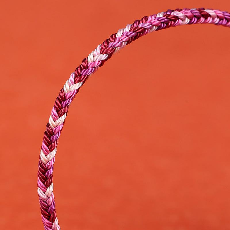 Pulsera trenzada de cuerda colorida de Dunhuang hecha a mano con piedras de Buda