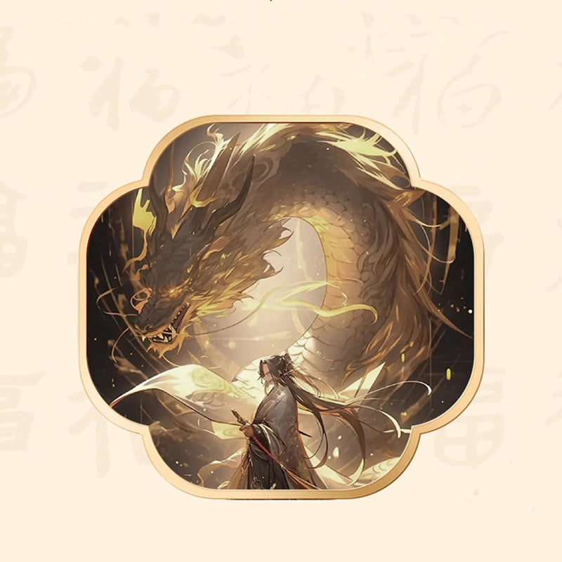 Collar con colgante de jade hetiano con el símbolo del Año del Dragón Fu en plata de ley 999 con piedras de Buda