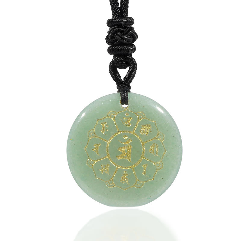 Collar con colgante de obsidiana negra con piedras de Buda Om Mani Padme Hum, cristales naturales variados, fuerza