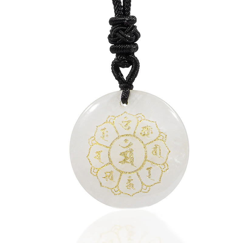 Collar con colgante de obsidiana negra con piedras de Buda Om Mani Padme Hum, cristales naturales variados, fuerza