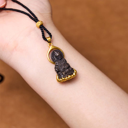 Collar colgante de Buda de la Serenidad, con piedras de Buda tibetano amarillo Jambhala, Dios de la Riqueza, amarillo