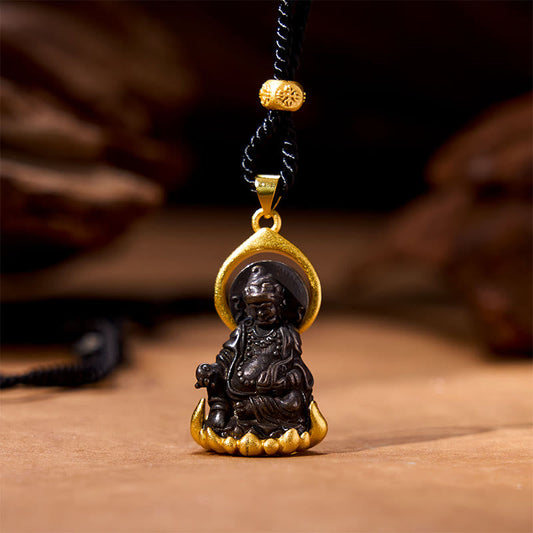 Collar colgante de Buda de la Serenidad, con piedras de Buda tibetano amarillo Jambhala, Dios de la Riqueza, amarillo
