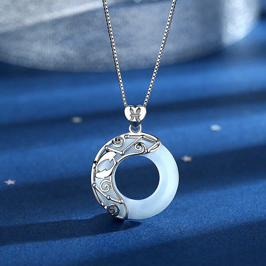 Buddha Stones 925 Sterling Silber 12 Sternbilder des Tierkreises Katzenauge Liebe Unterstützung Halskette Anhänger