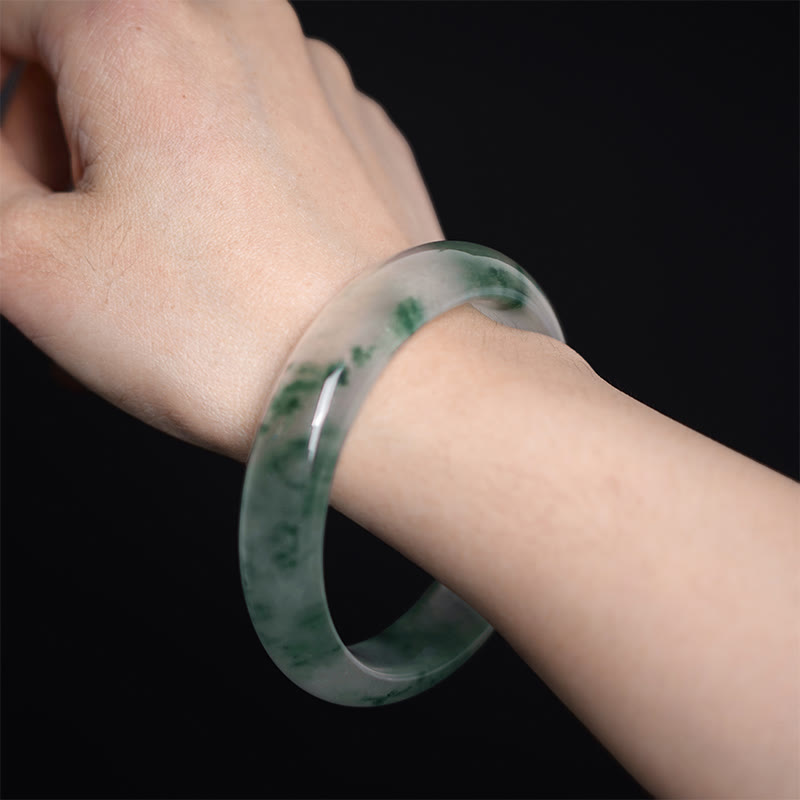 Pulsera de la suerte con flor flotante de jade natural y piedras de Buda