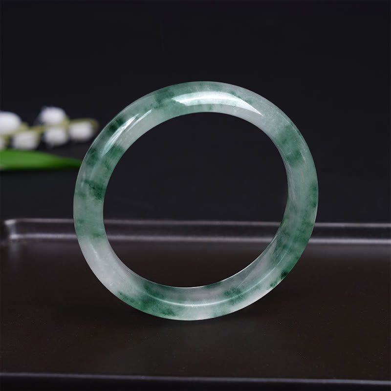 Pulsera de la suerte con flor flotante de jade natural y piedras de Buda