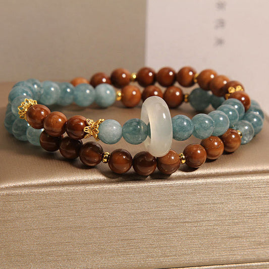Pulsera de jade con semillas de kuka y piedras de Buda para la riqueza y la suerte