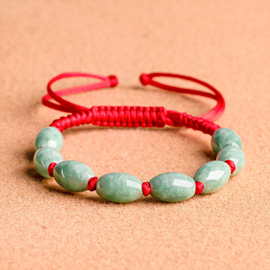 Pulsera de hilo rojo de jade y piedras de Buda