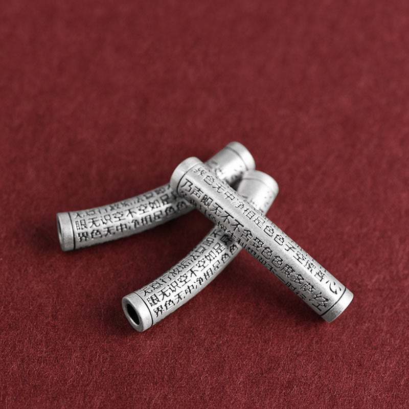 Collar con colgante de plata de ley 999 con seis palabras verdaderas del Sutra del Corazón y piedras de Buda