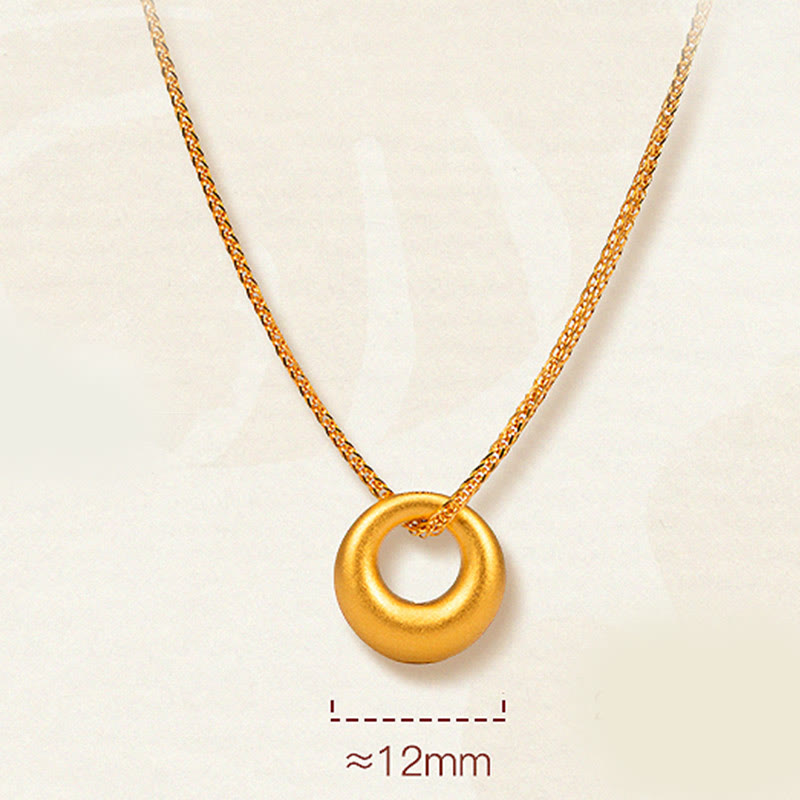 Collar con colgante de la paz y piedras de Buda en oro 999 con hebilla de la paz.