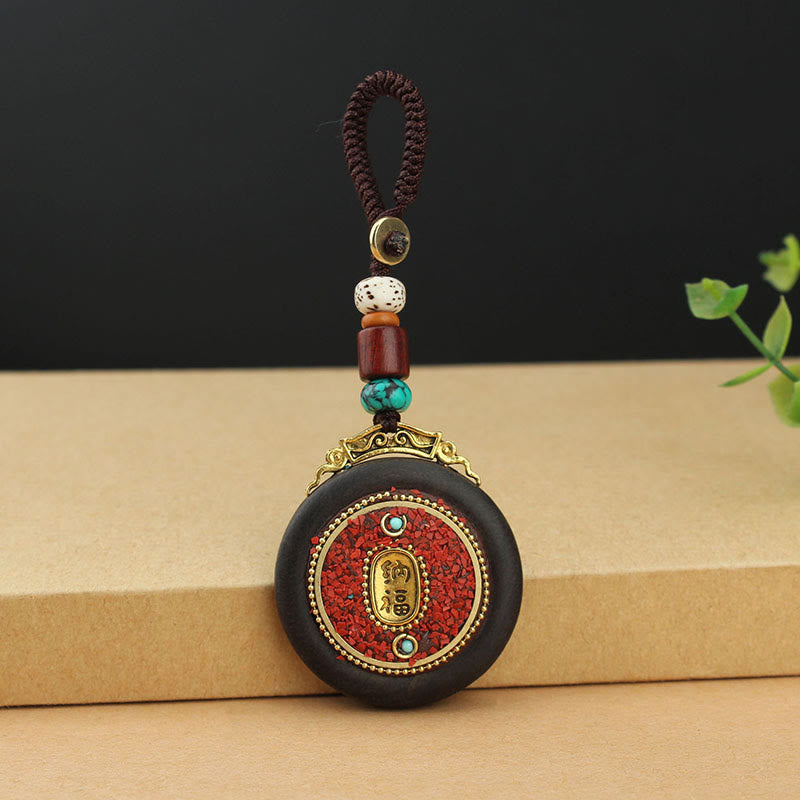 Piedras de Buda tibetano Shankha Concha Om Mani Padme Hum Lotus Fu personaje calabaza paz llavero