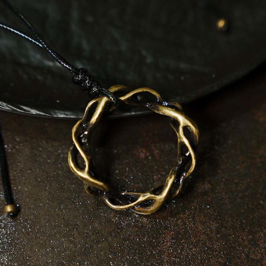 Buddha Stones Vintage Copper Brass Luck Handmade Necklace Pendant